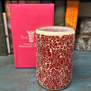 Pink Zebra Orange Crackle Simmering Light Shade